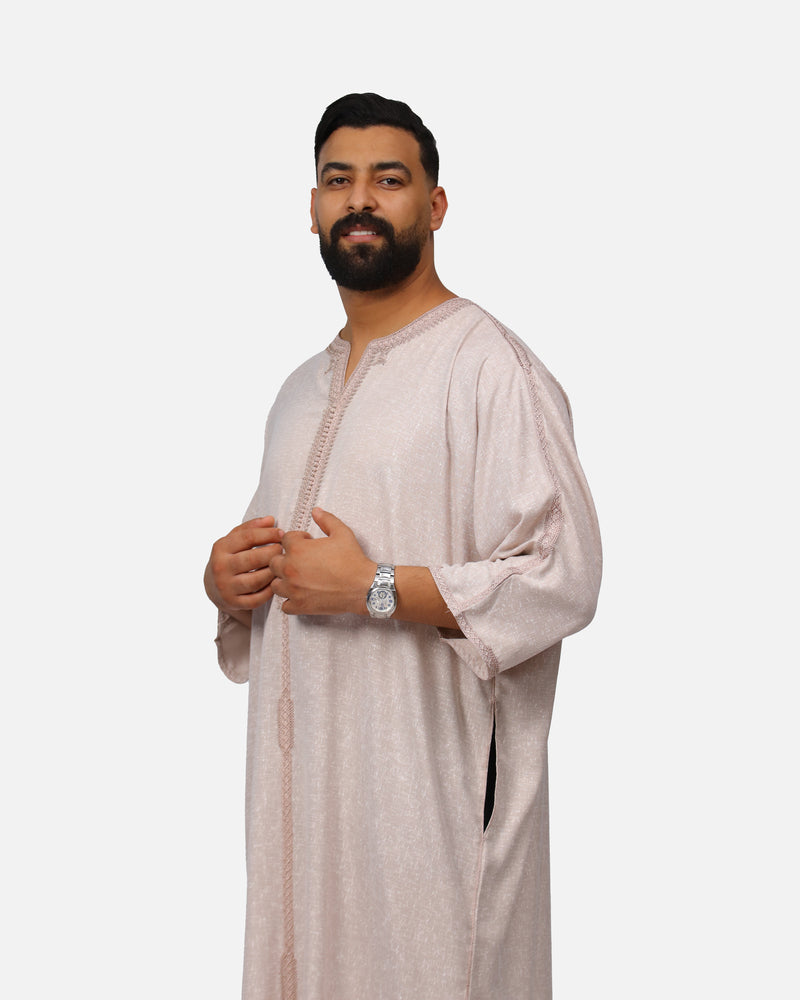 كندورة من ثوب لولان بطرزة يدوية ـ بيج