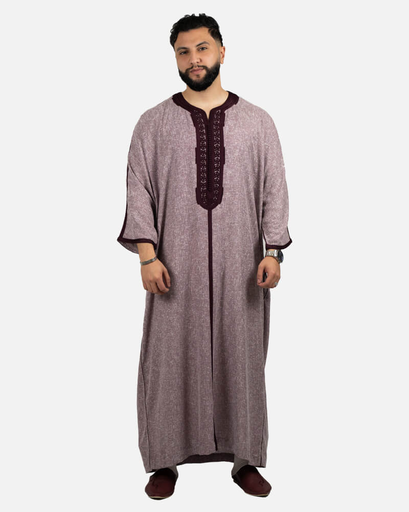 كندورة الكتان 100% يدوية الصنع ـ أحمر