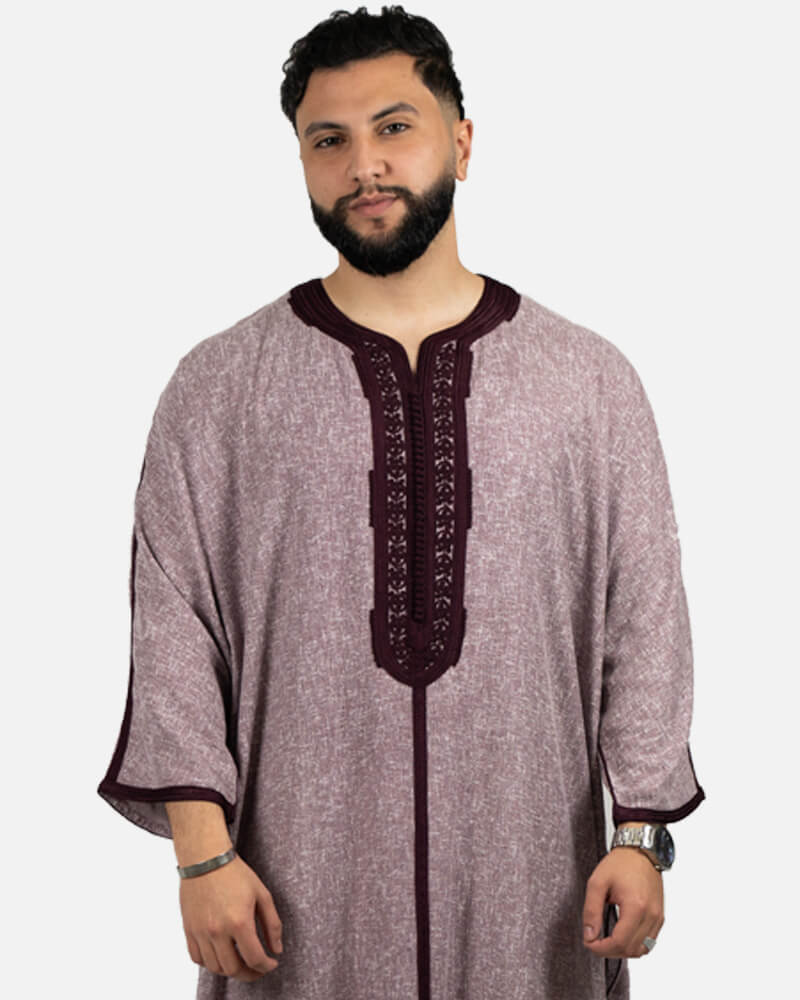 كندورة الكتان 100% يدوية الصنع ـ أحمر