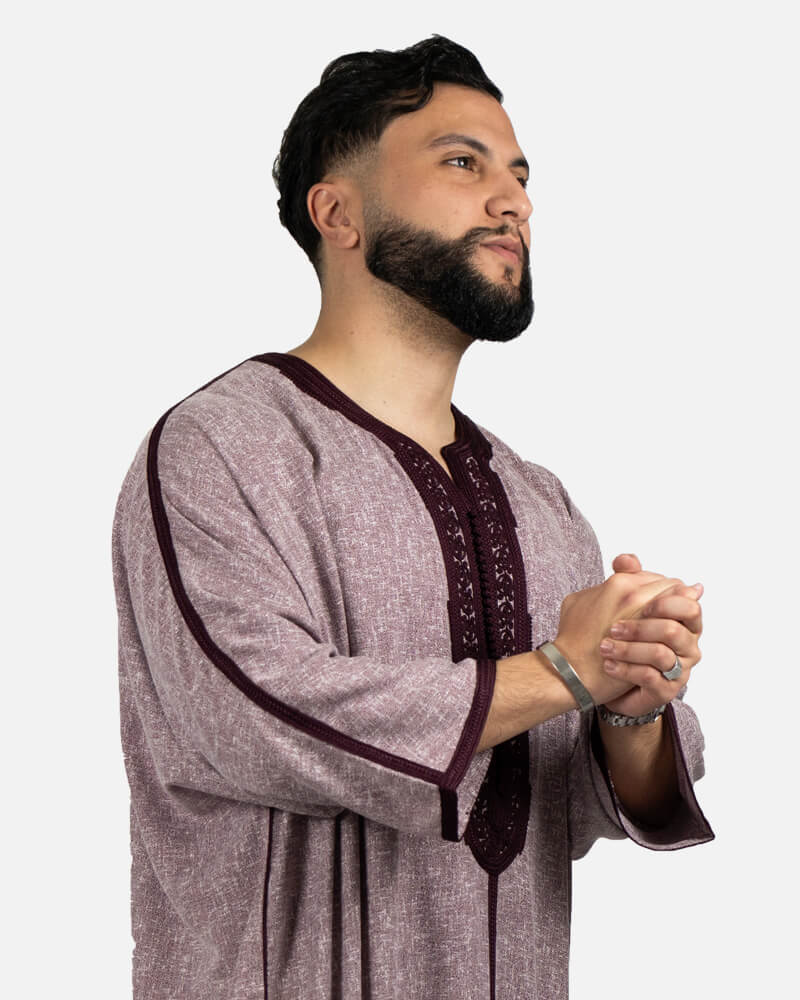 كندورة الكتان 100% يدوية الصنع ـ أحمر