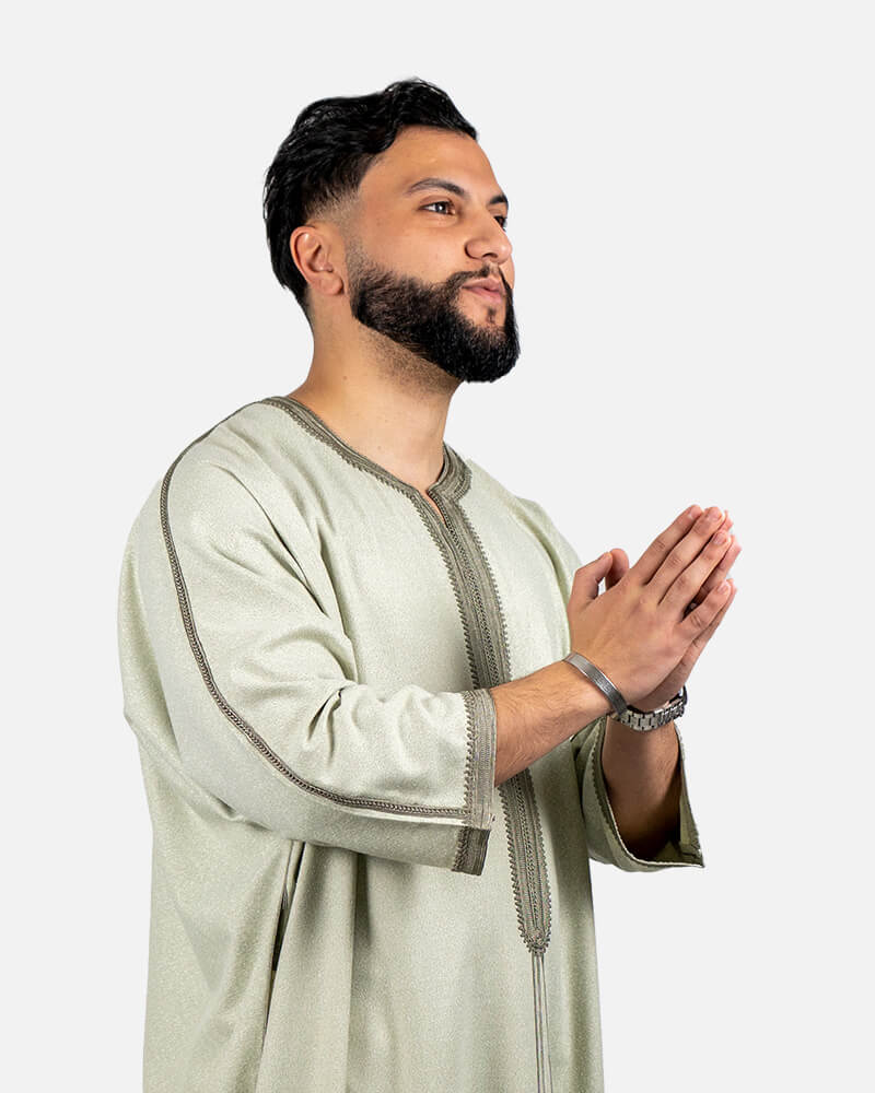 كندورة توب الكتان 100% يدوية الصنع ـ أخضر