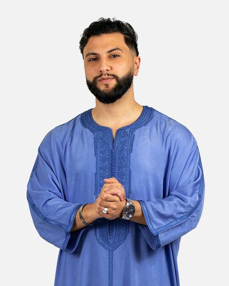 كندورة المليفة إكسترا 100% يدوية الصنع ـ أزرق فاتح