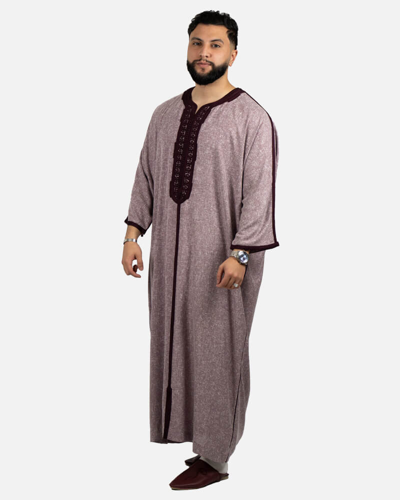 كندورة الكتان 100% يدوية الصنع ـ أحمر